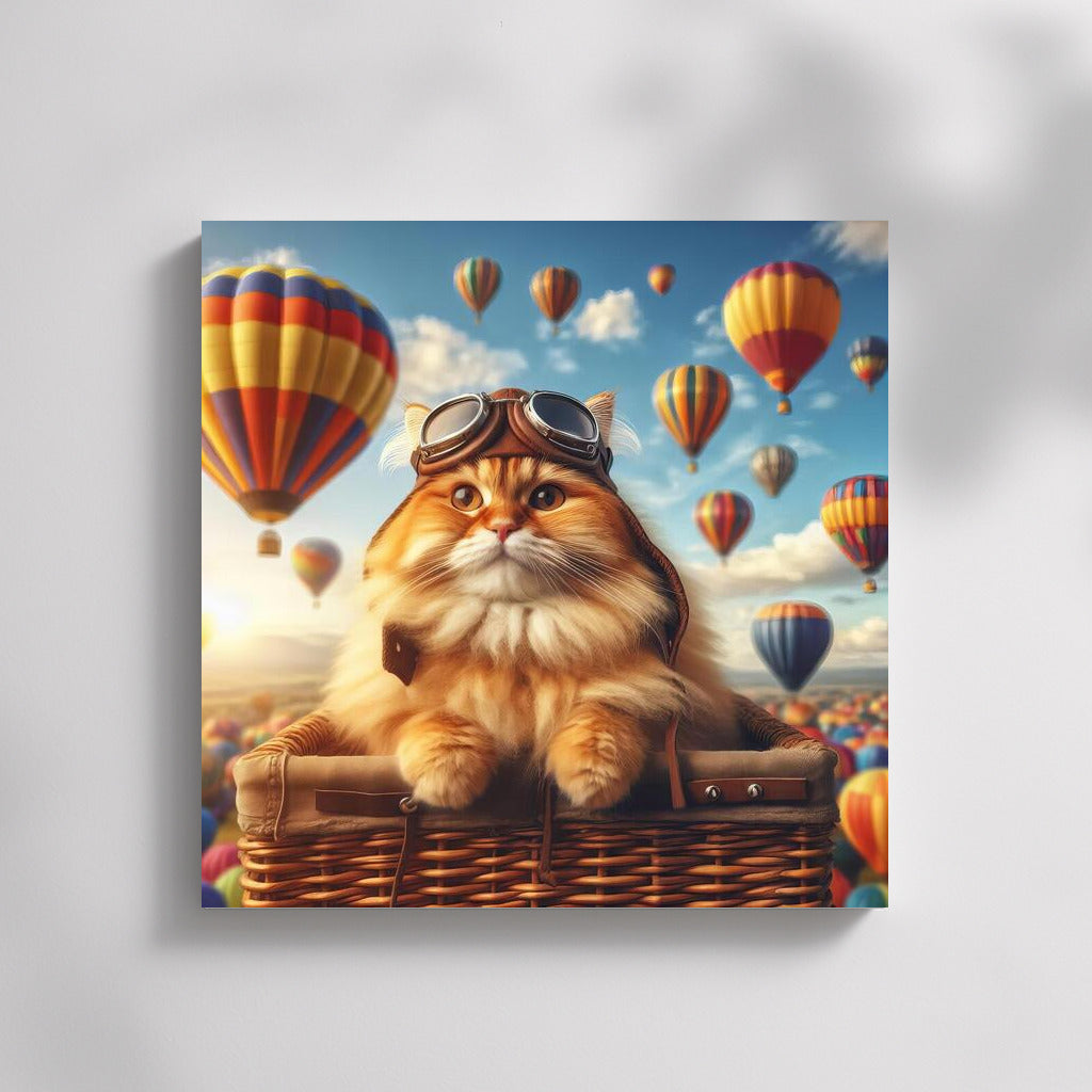 Fluffy Pilot: Cat in a Balloon