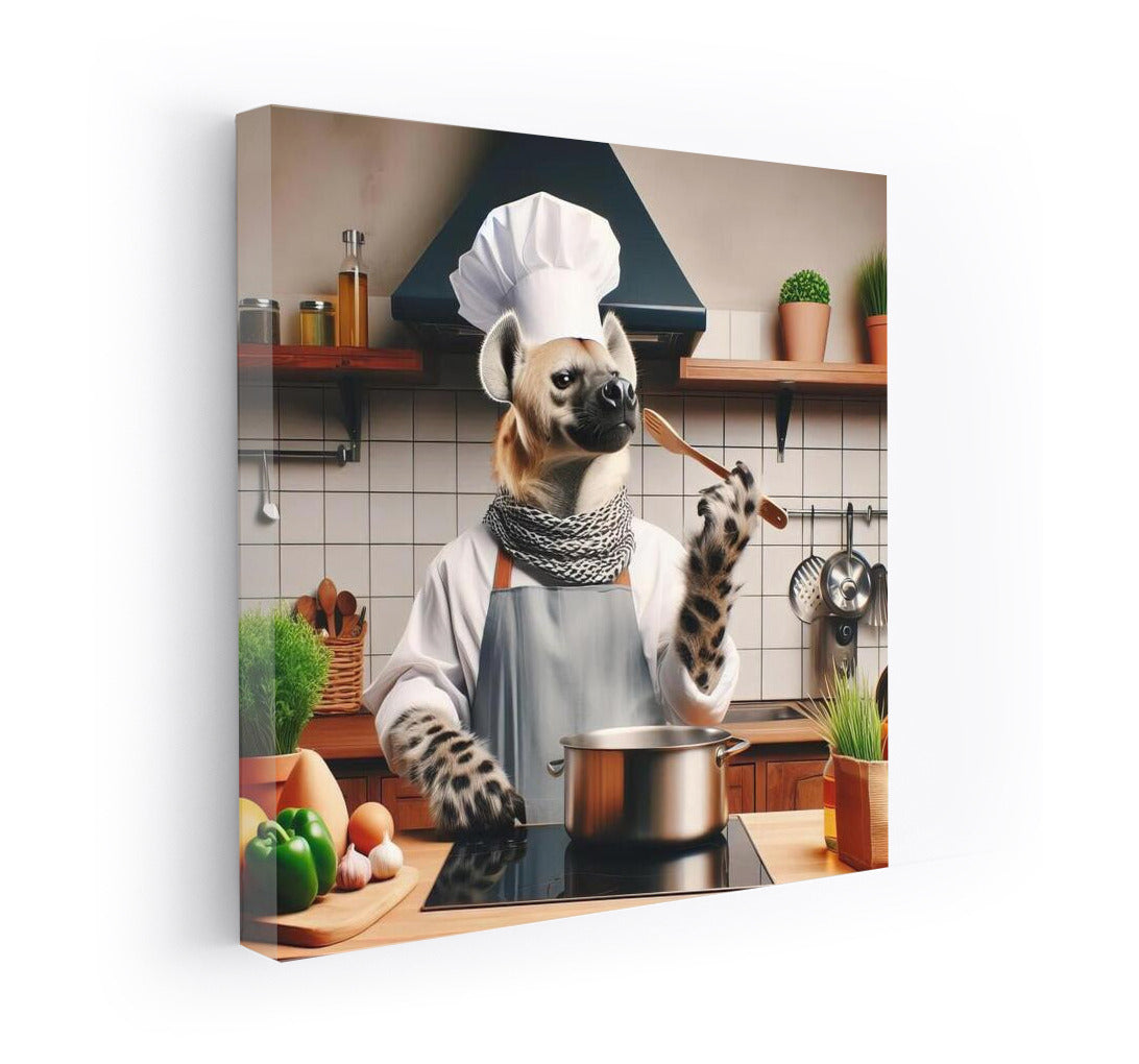 Culinary Adventures: Adorable Hyena Chef in the Kitchen