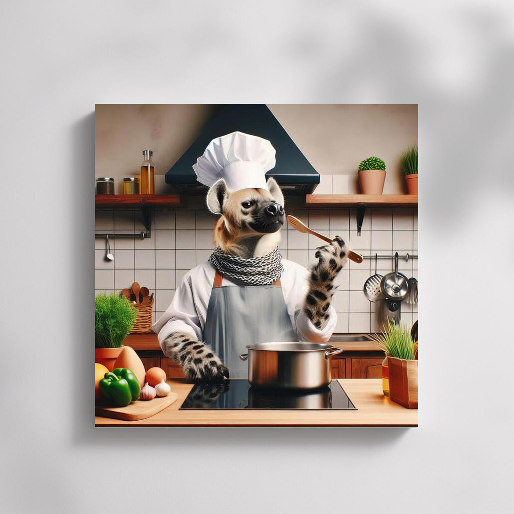 Culinary Adventures: Adorable Hyena Chef in the Kitchen