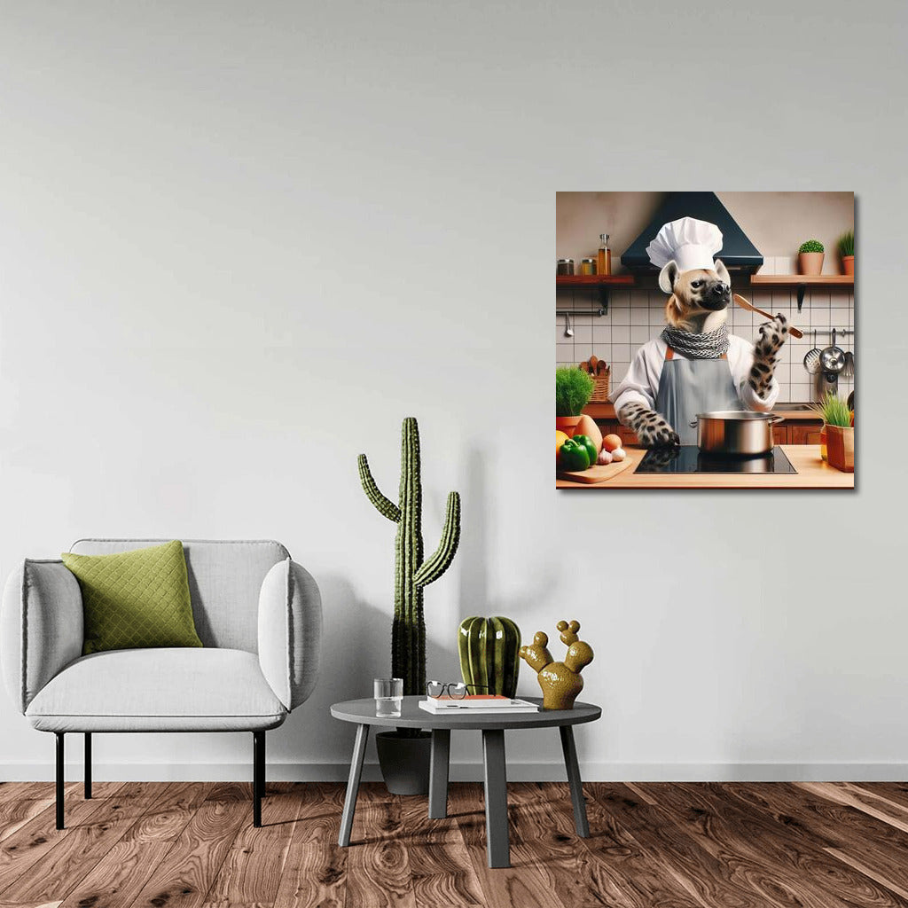Culinary Adventures: Adorable Hyena Chef in the Kitchen