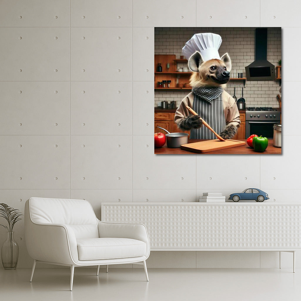 Charming Chef in Stylish Kitchen: Culinary Inspiration with Humor