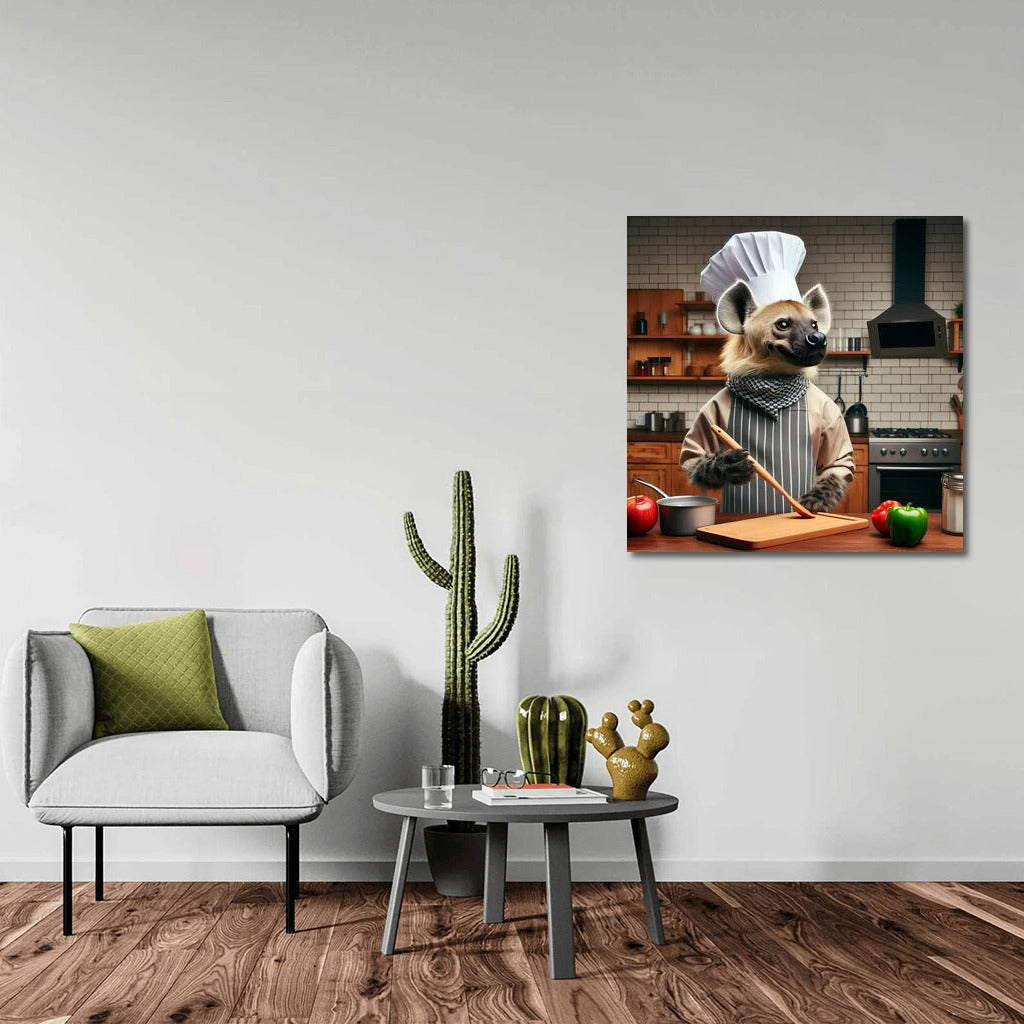 Charming Chef in Stylish Kitchen: Culinary Inspiration with Humor