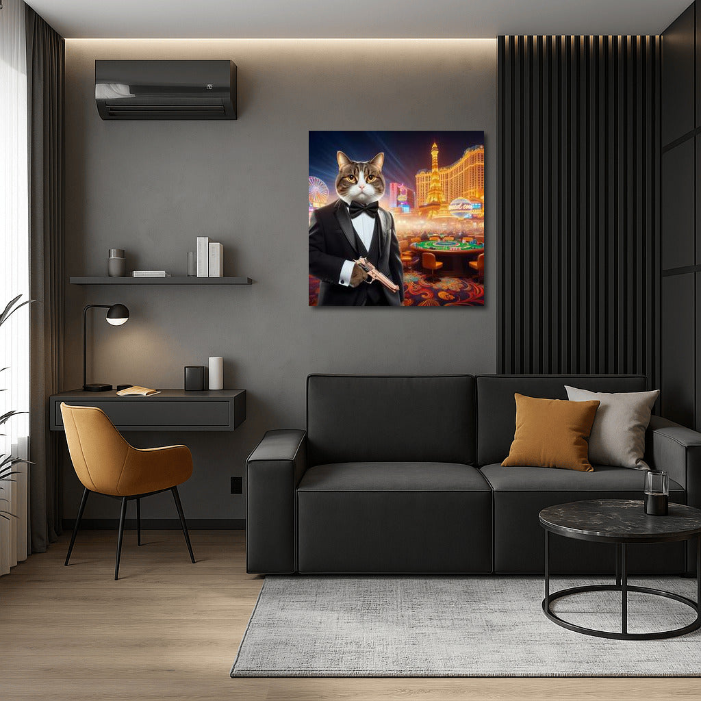 Cat in a Tuxedo with a Gun: James Bond-Style Casino