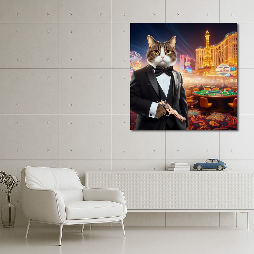 Cat in a Tuxedo with a Gun: James Bond-Style Casino