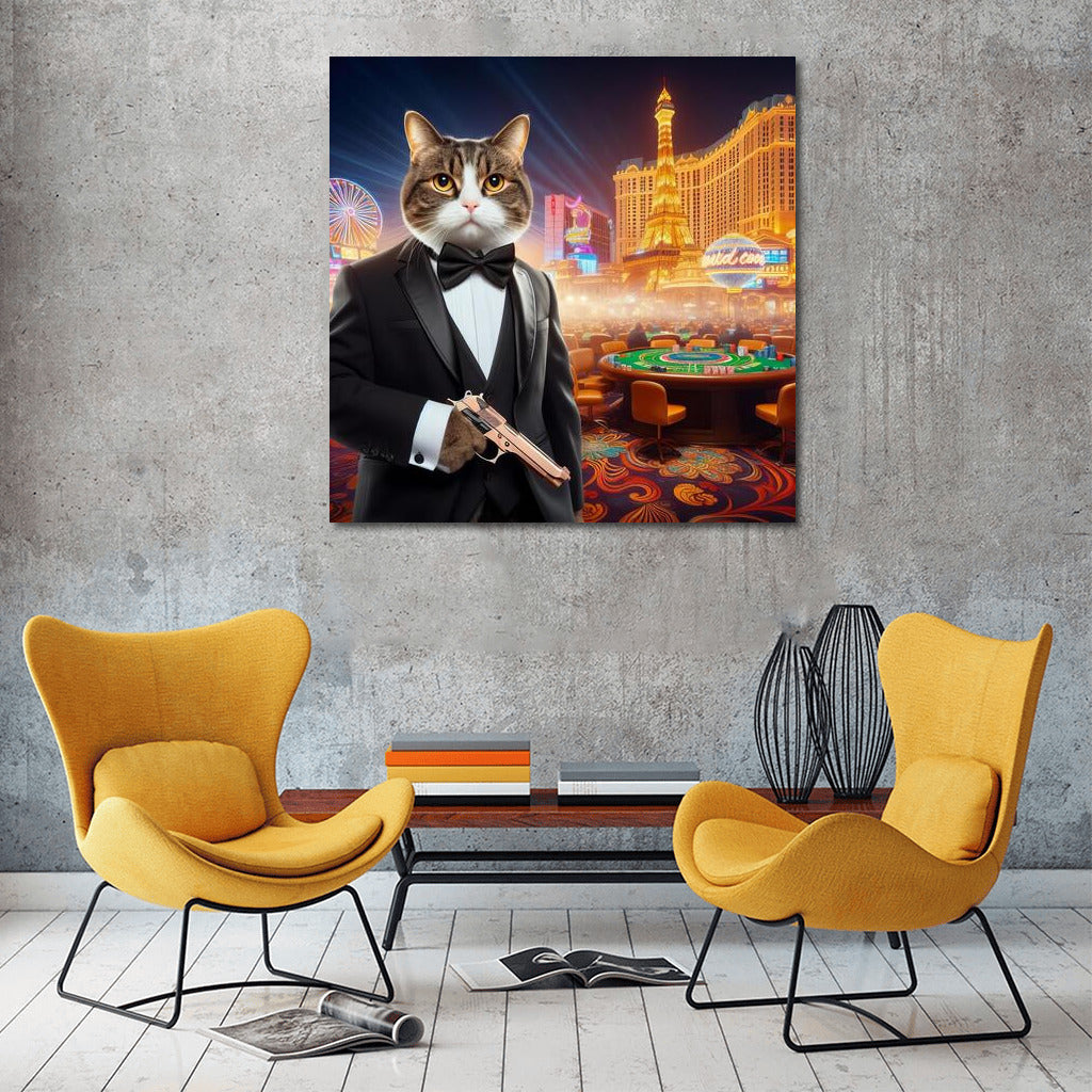 Cat in a Tuxedo with a Gun: James Bond-Style Casino