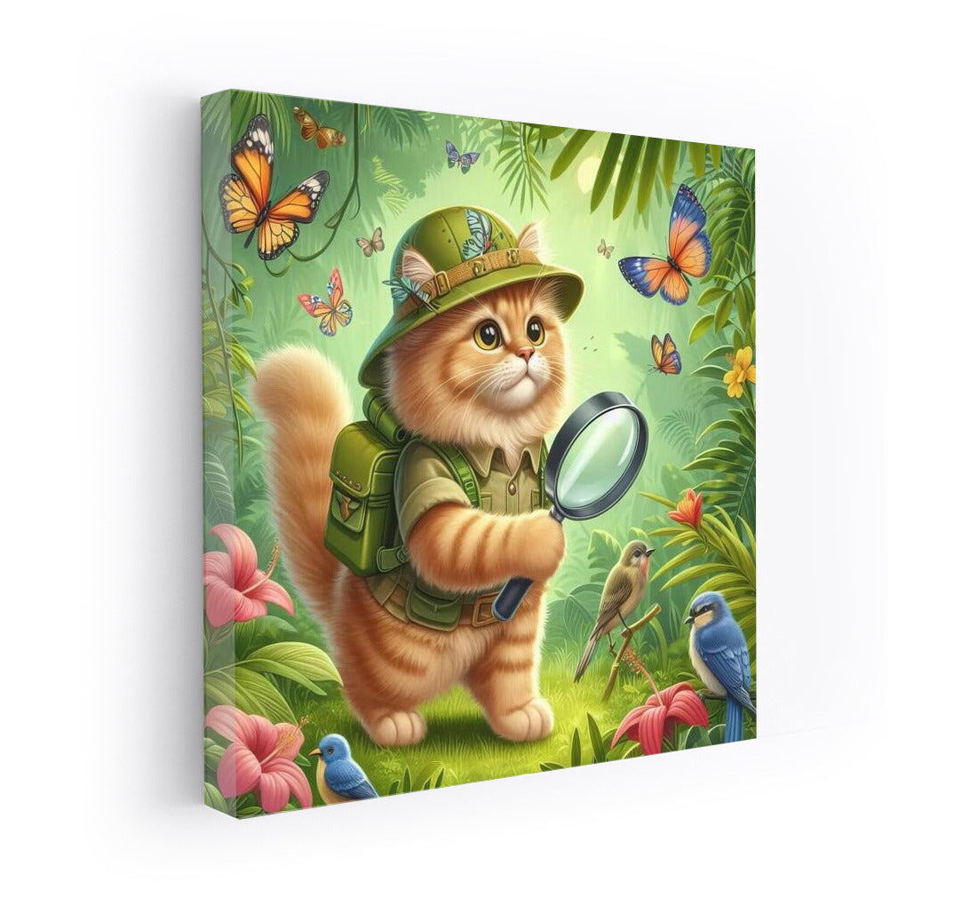 Jungle Explorer Cat: A Fluffy Traveler for Your Interior