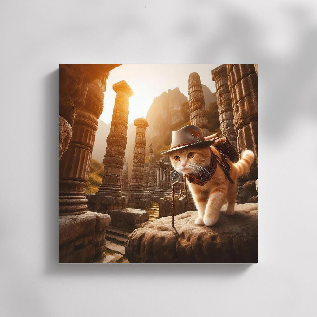 Archaeologist Cat: Adventures in Ancient Ruins in the Style of Indiana Jones