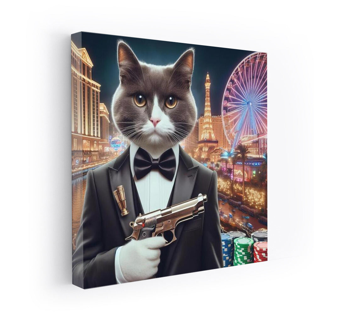 Cat-Agent 007: Stylish Tuxedo and Casino