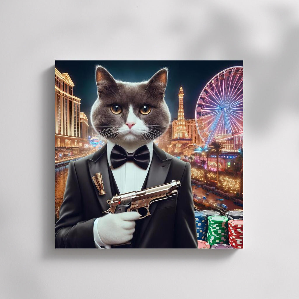 Cat-Agent 007: Stylish Tuxedo and Casino