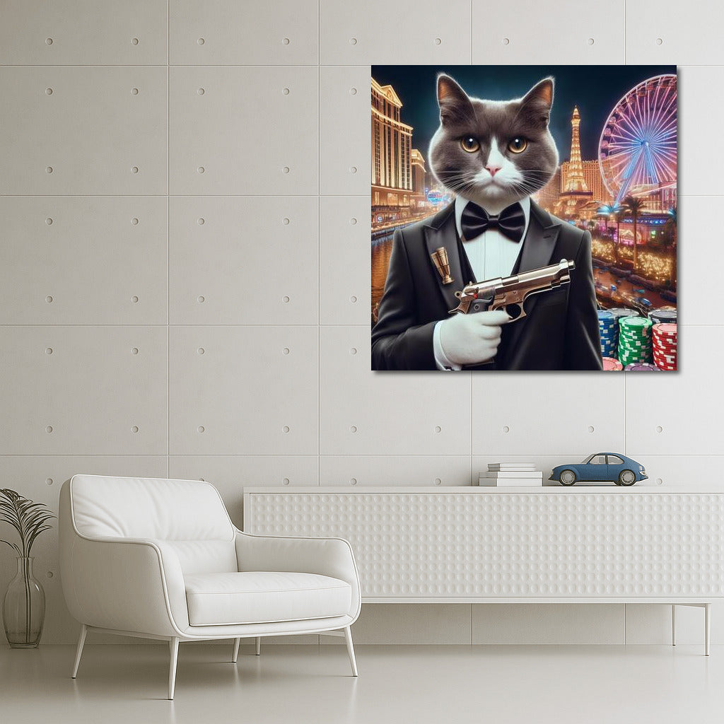 Cat-Agent 007: Stylish Tuxedo and Casino