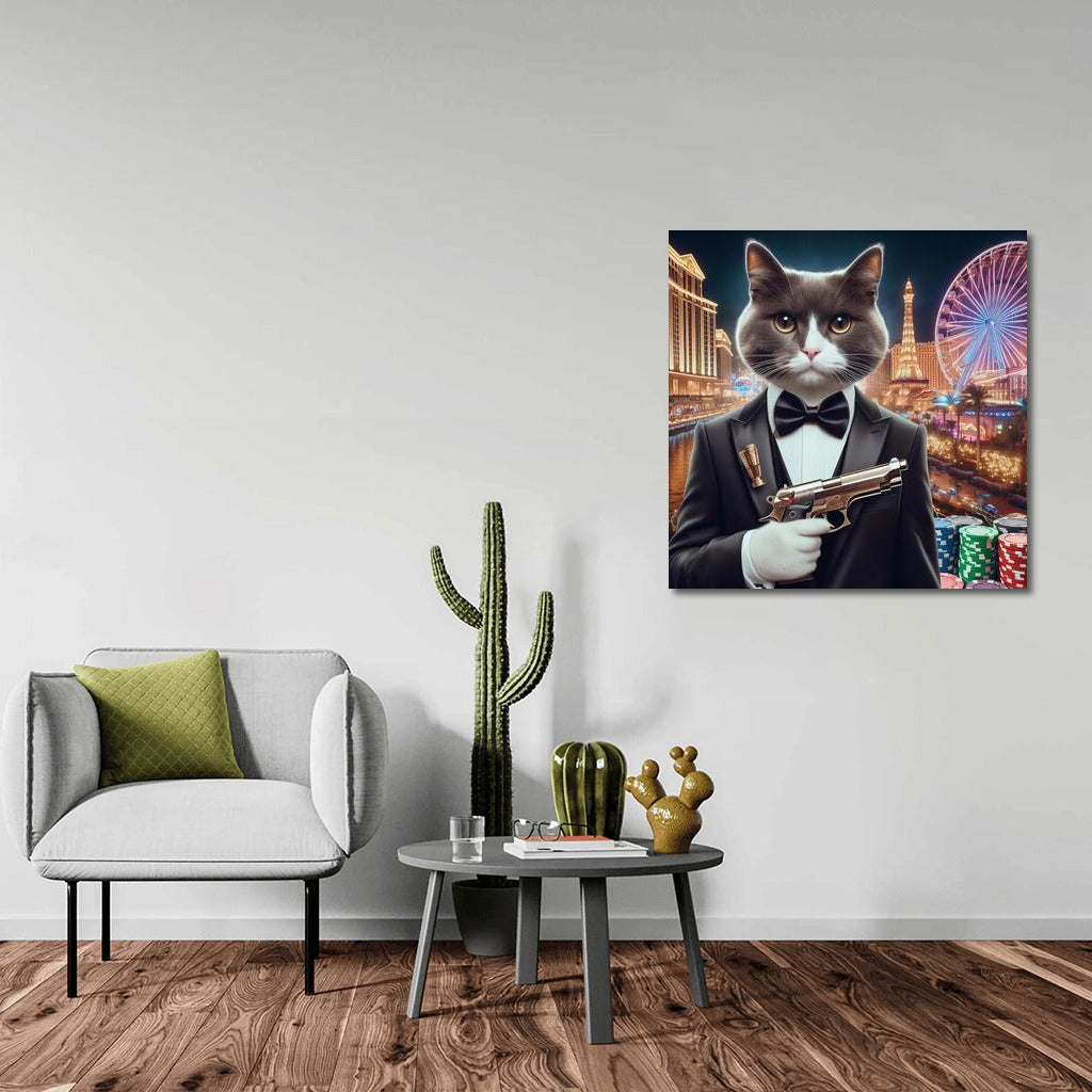 Cat-Agent 007: Stylish Tuxedo and Casino