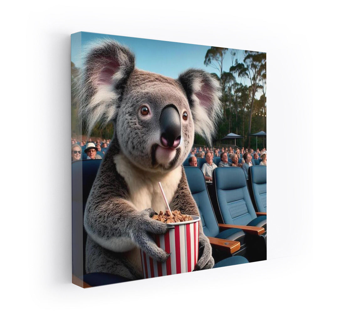 Koala at a Movie Show Under the Stars: The Perfect Wall Hanging for Dreamers