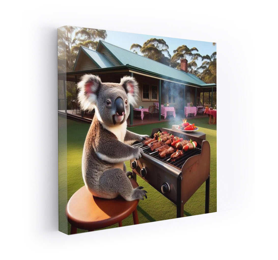 Koala BBQ: Humorous Scene at the Country House