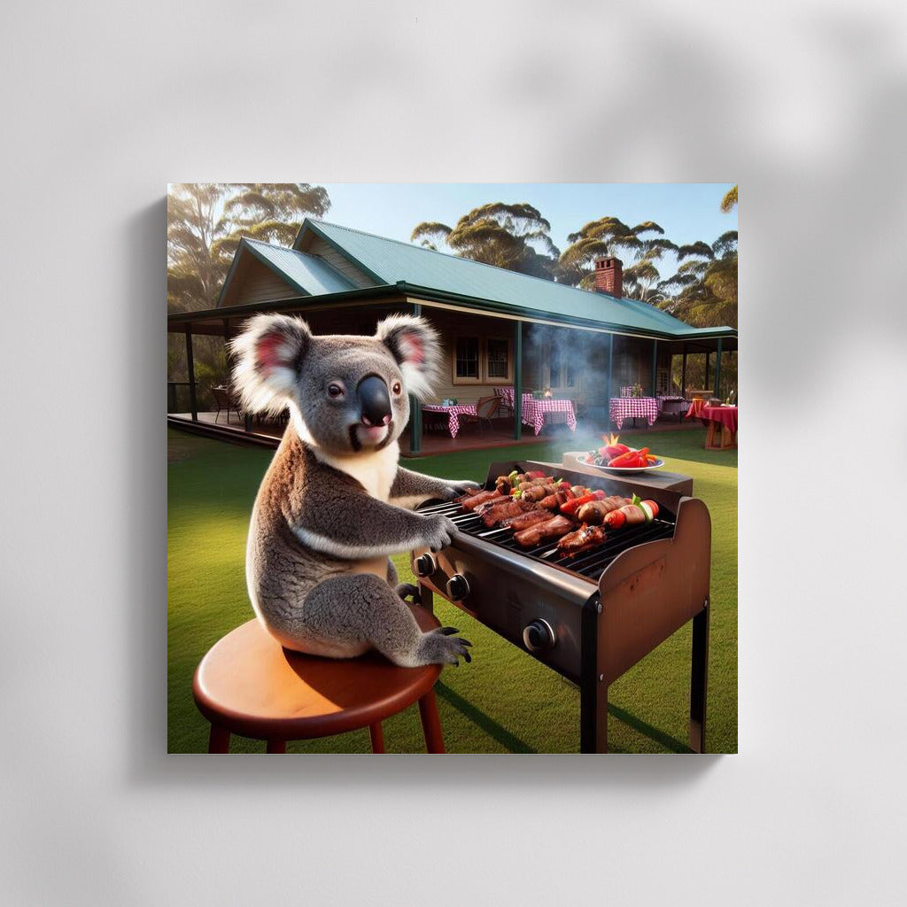 Koala BBQ: Humorous Scene at the Country House