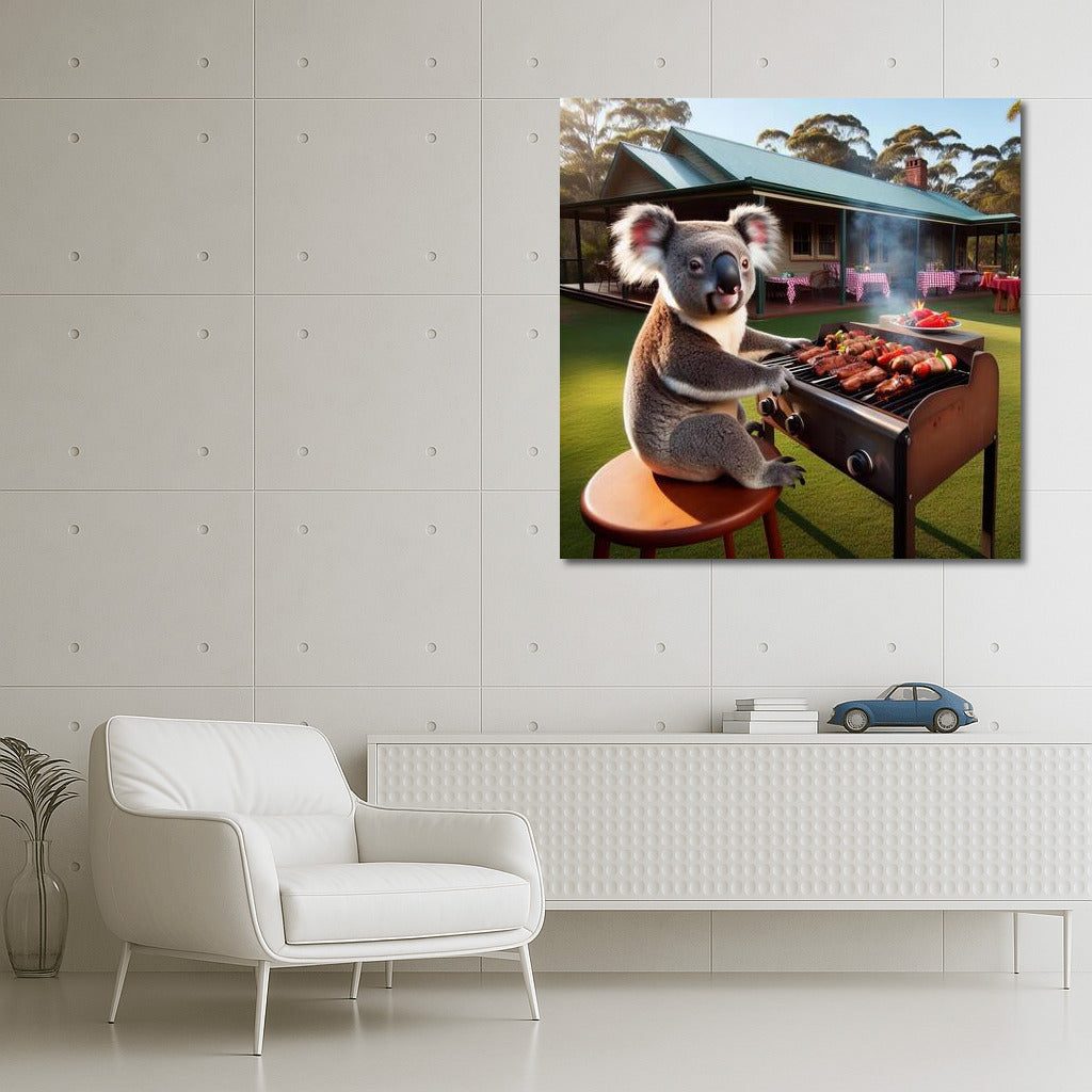 Koala BBQ: Humorous Scene at the Country House