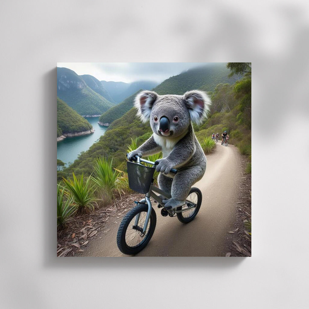 Koala on a Bike: Mountain Trail Adventure