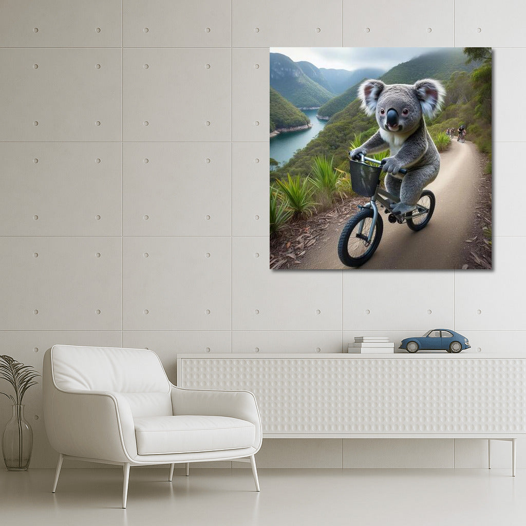 Koala on a Bike: Mountain Trail Adventure