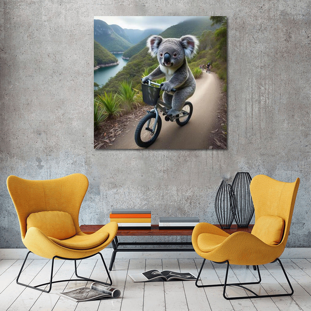 Koala on a Bike: Mountain Trail Adventure