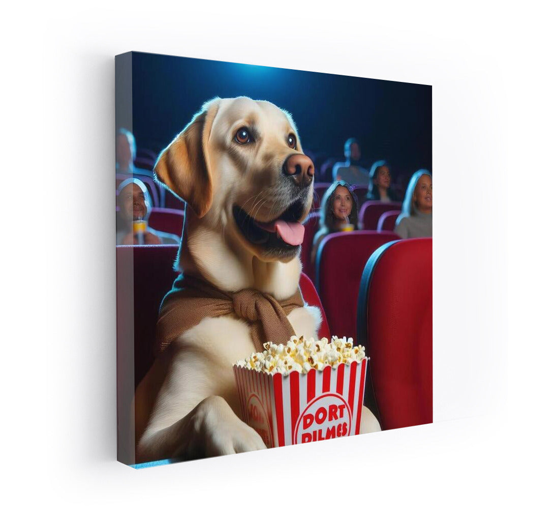 Movie Labrador with Popcorn: Humor and Style for Your Interior