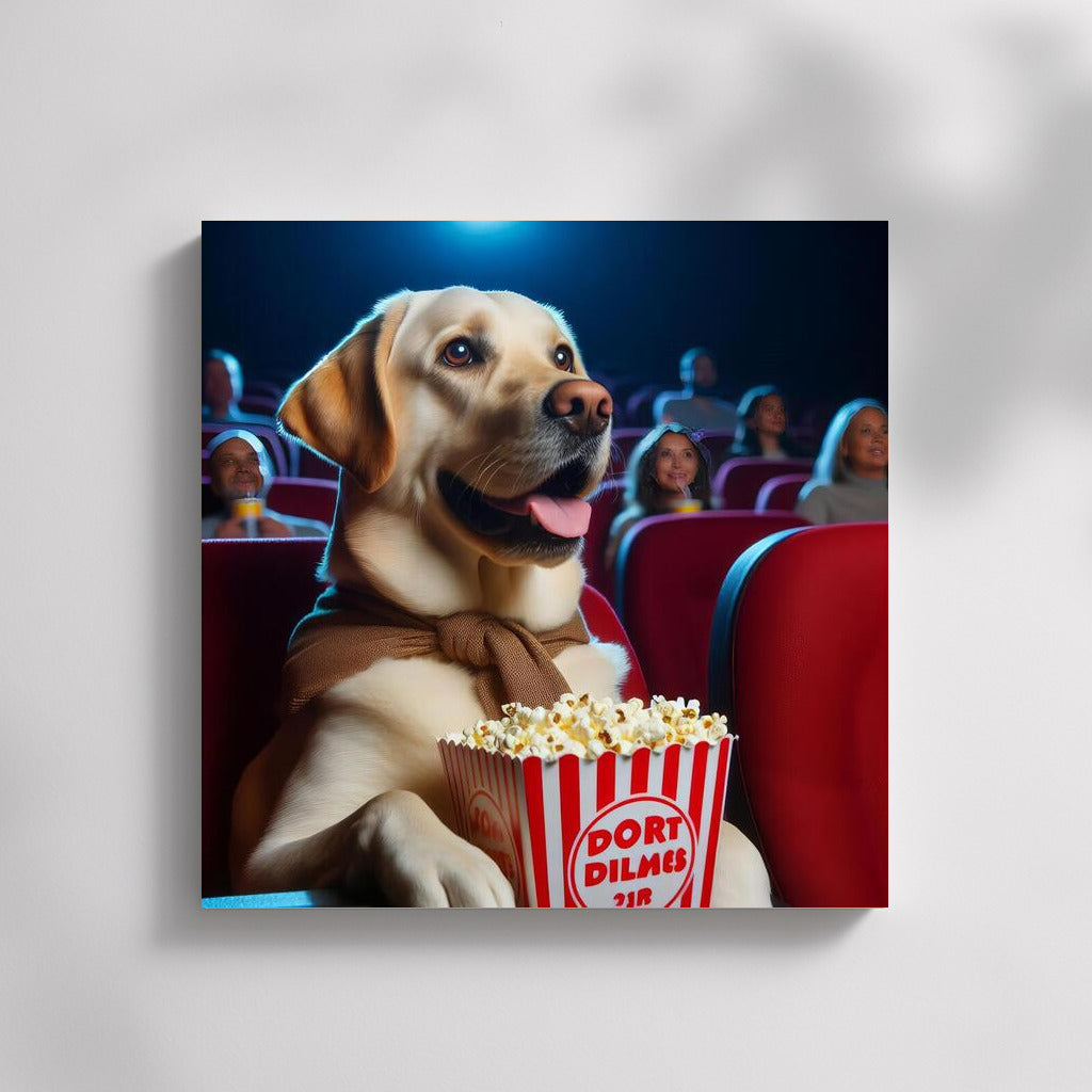 Movie Labrador with Popcorn: Humor and Style for Your Interior