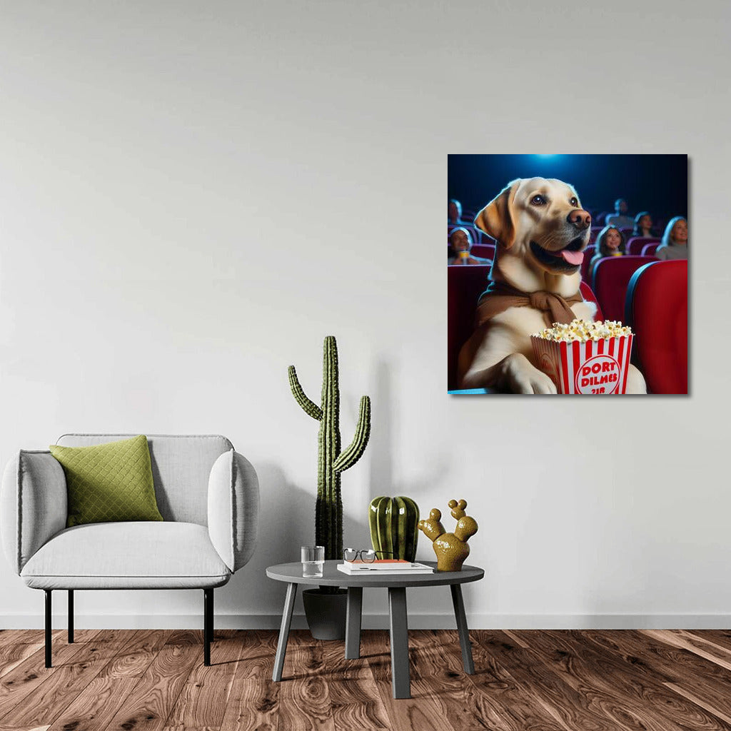 Movie Labrador with Popcorn: Humor and Style for Your Interior