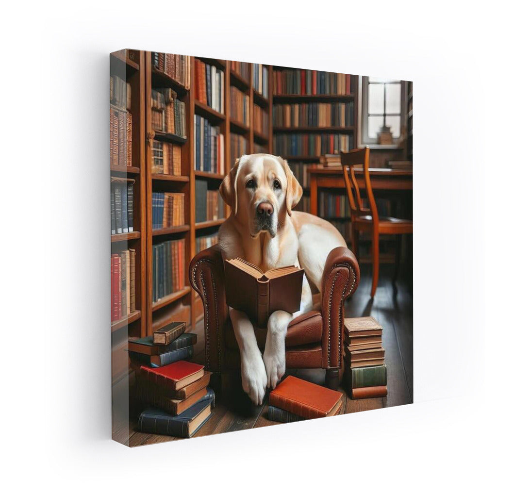 Labrador Reader: Cozy Reading in the Library