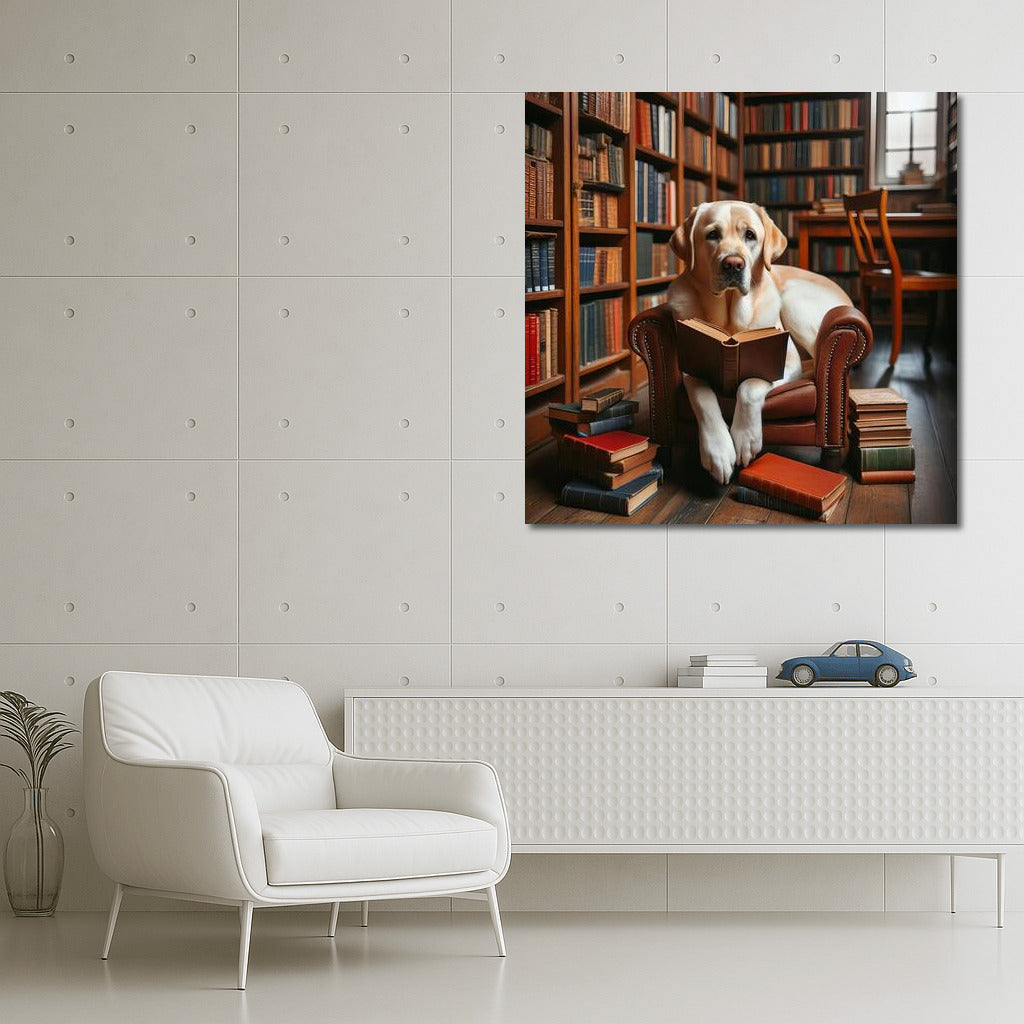 Labrador Reader: Cozy Reading in the Library