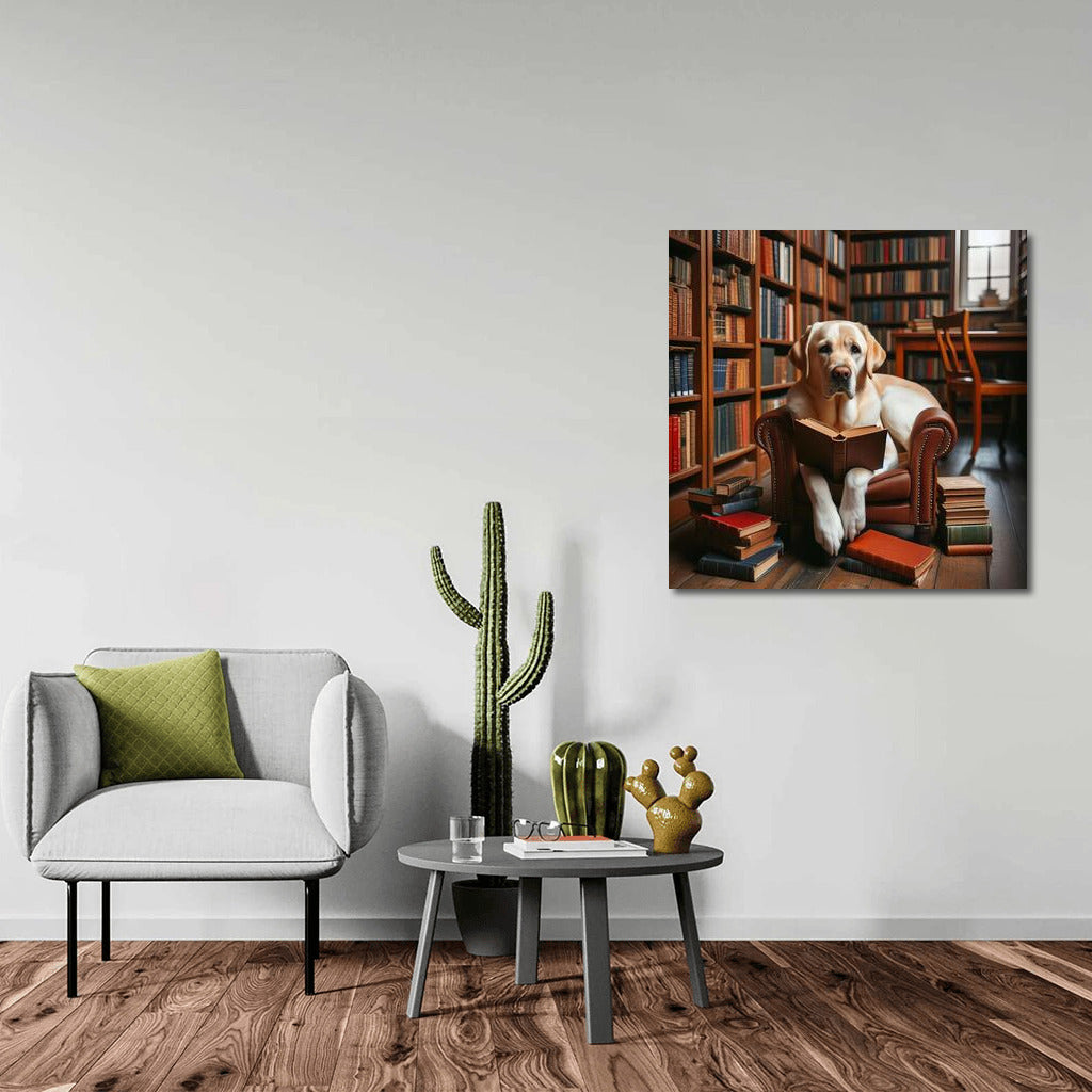 Labrador Reader: Cozy Reading in the Library