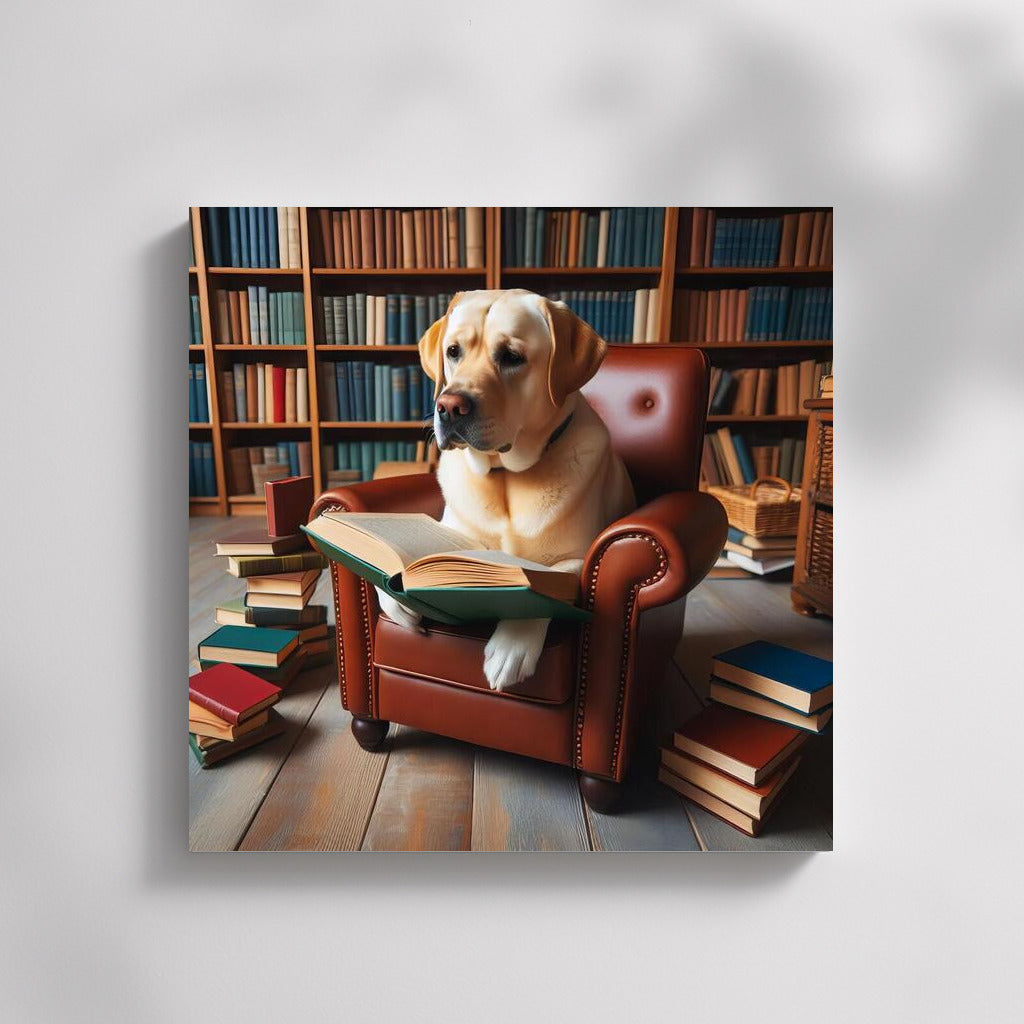 Labrador in the Library: Reading on the Little Chair