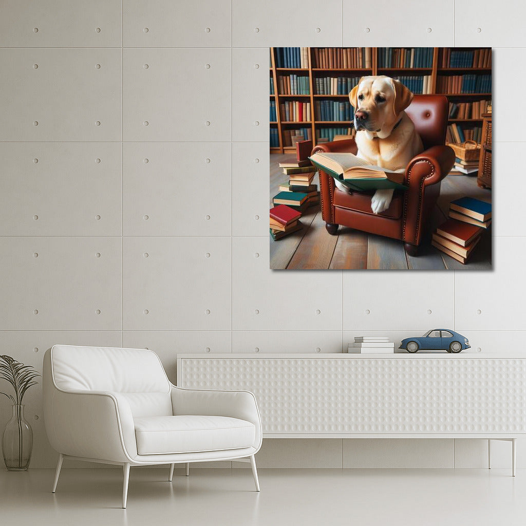 Labrador in the Library: Reading on the Little Chair