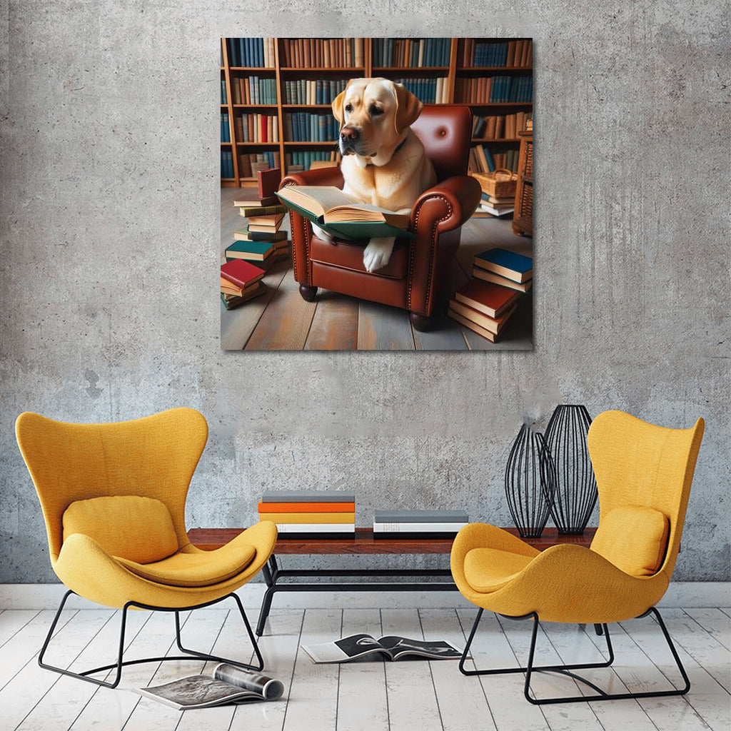 Labrador in the Library: Reading on the Little Chair