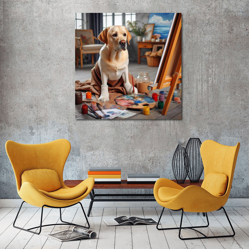 Creative Labrador: Masterpiece in the Art Workshop