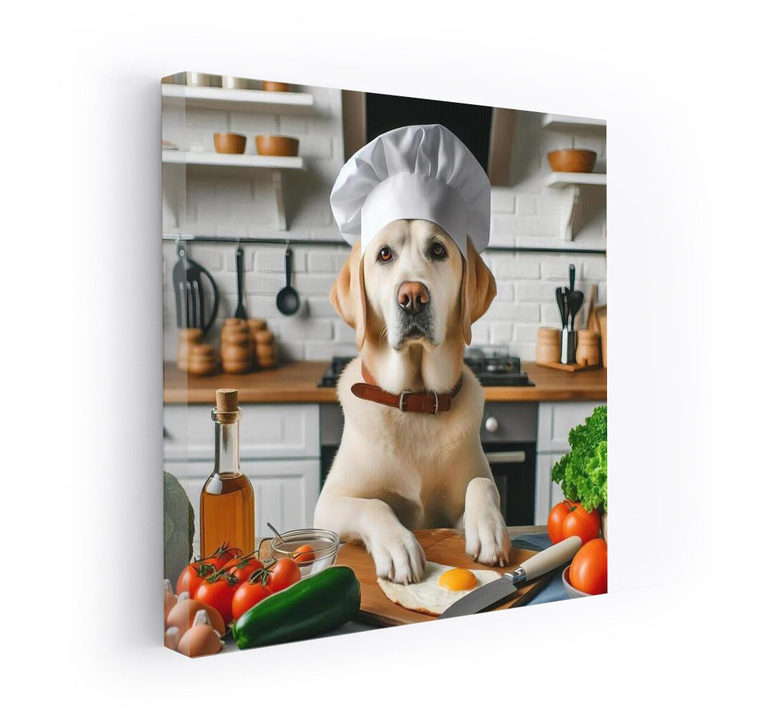 Labrador Chef's Culinary Wonders: Dog in a Chef's Hat in the Kitchen