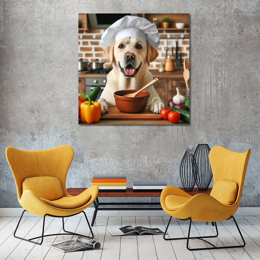 Culinary masterpieces from a Labrador in a chef's hat