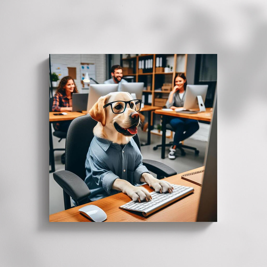 Labrador Manager: Office Adventures at the Computer