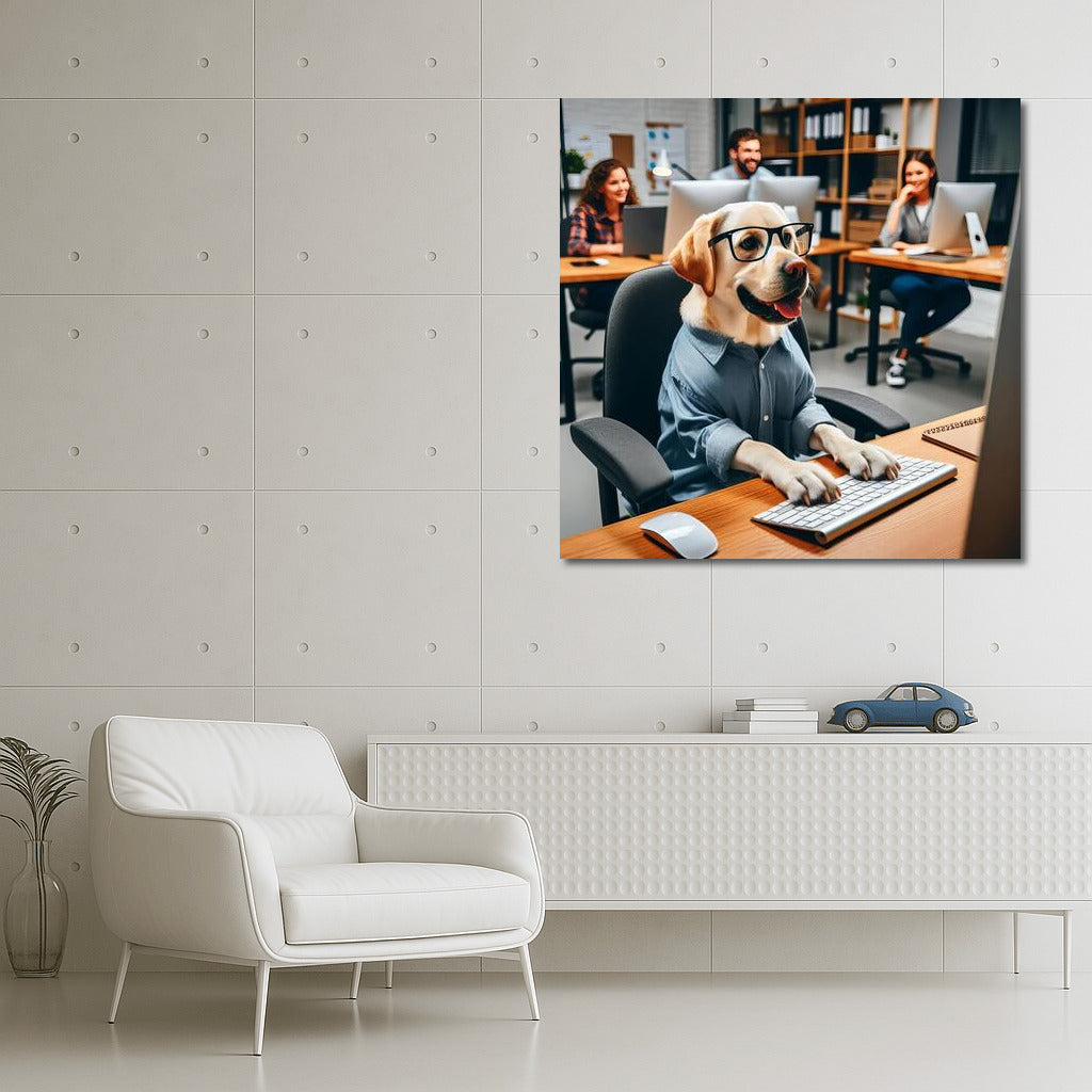 Labrador Manager: Office Adventures at the Computer