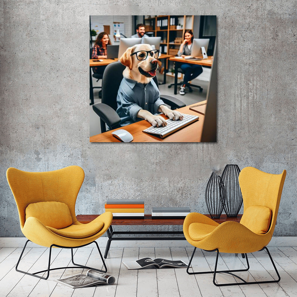 Labrador Manager: Office Adventures at the Computer