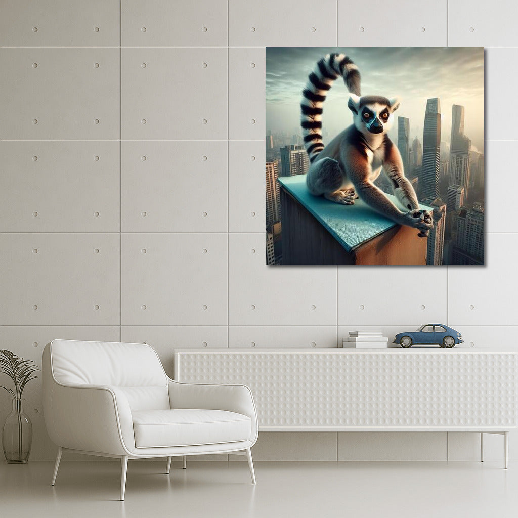 Yoga Lemur on the Roof of a Skyscraper: Exotic Interiors