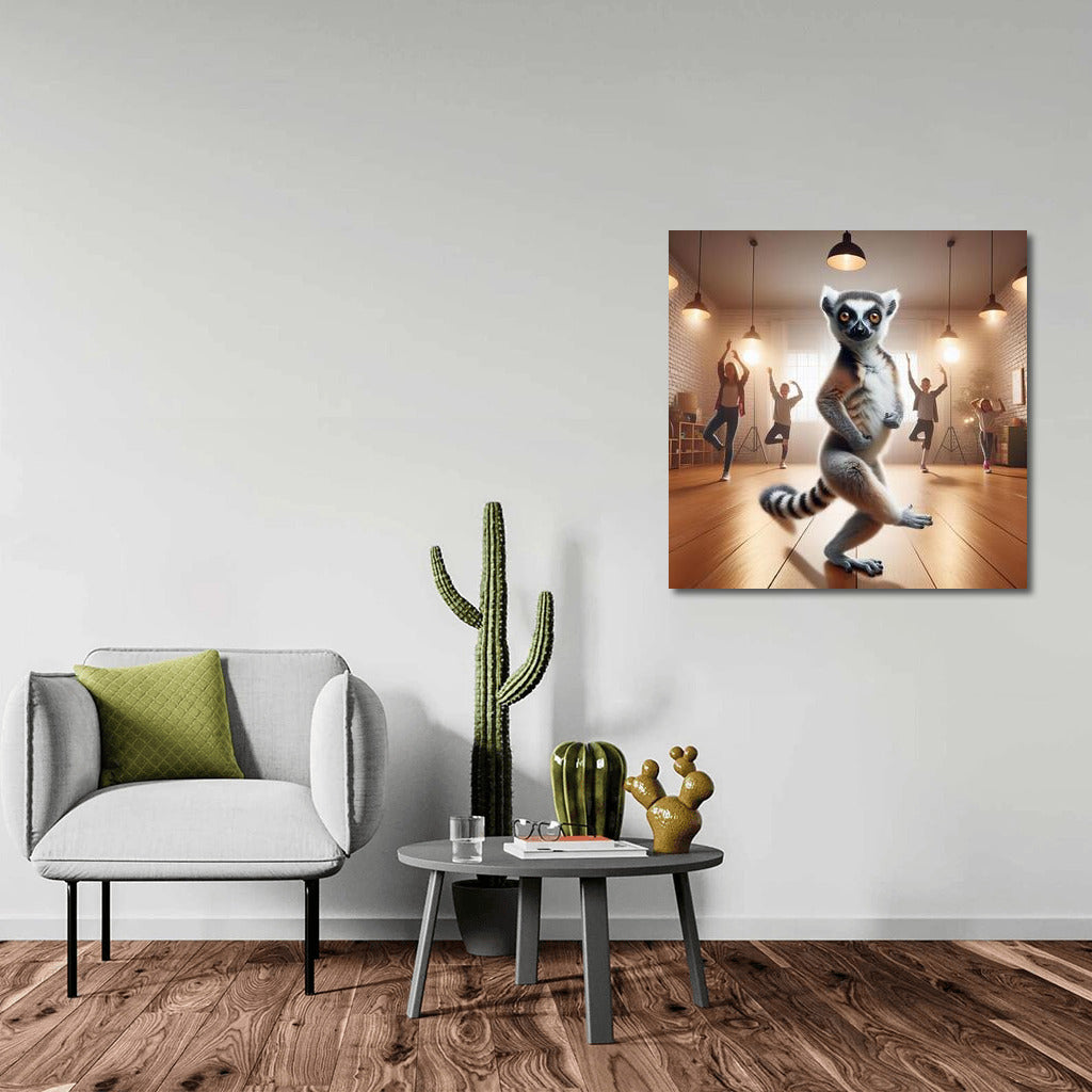 Dancing Lemur in Studio: Fun on Canvas