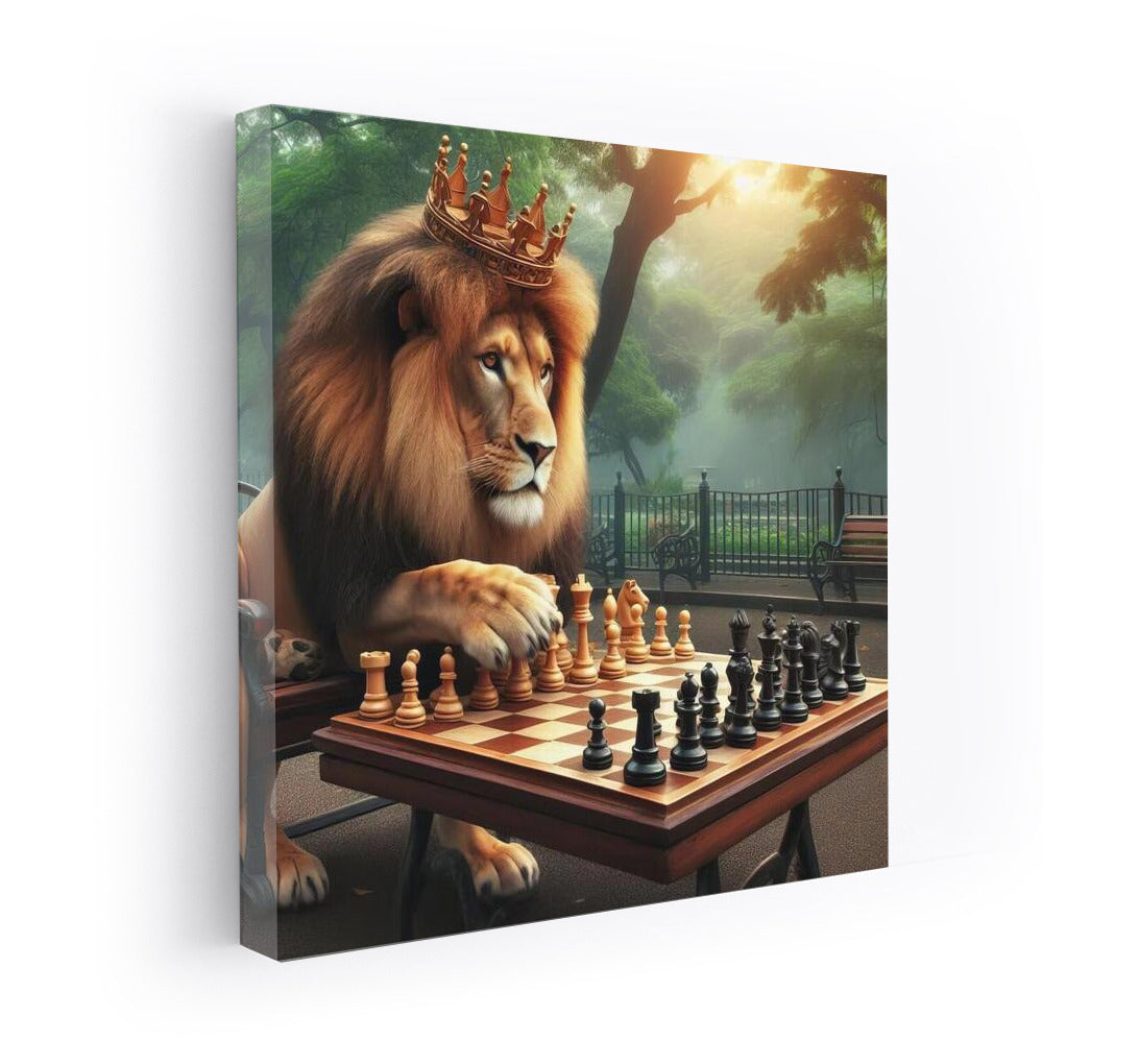 Royal Game: Lion at the Chessboard in the Park