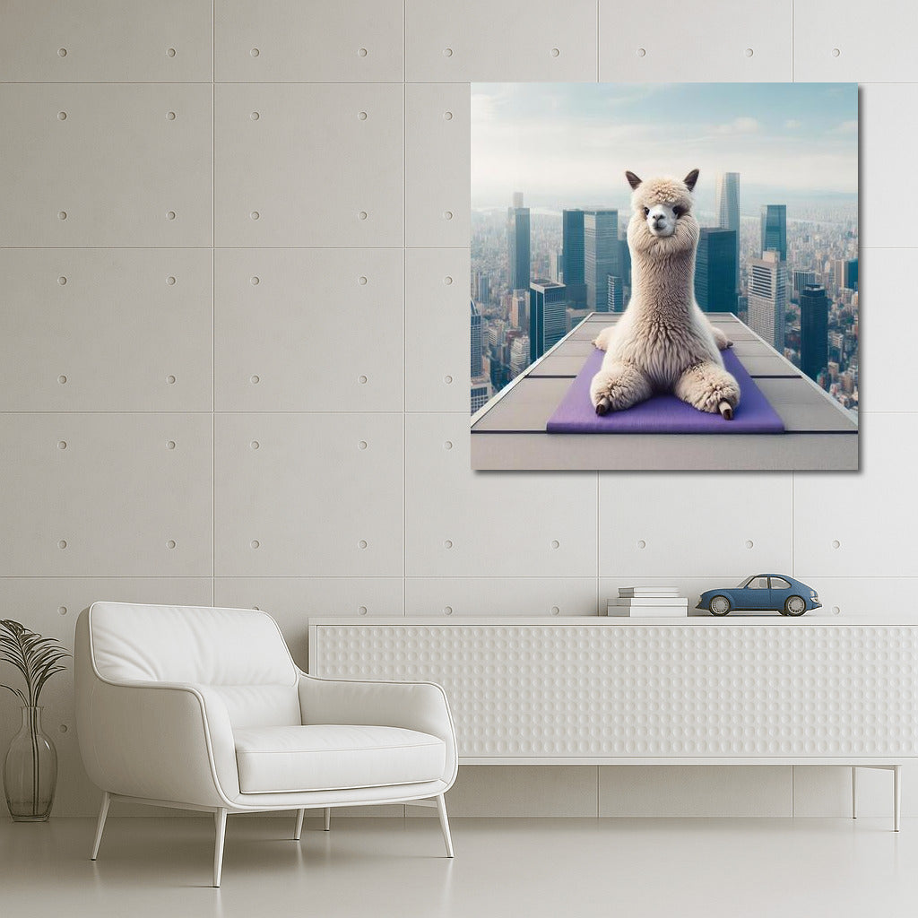 Yoga Alpaca on the Roof of a Skyscraper: Creative Decor for Your Space