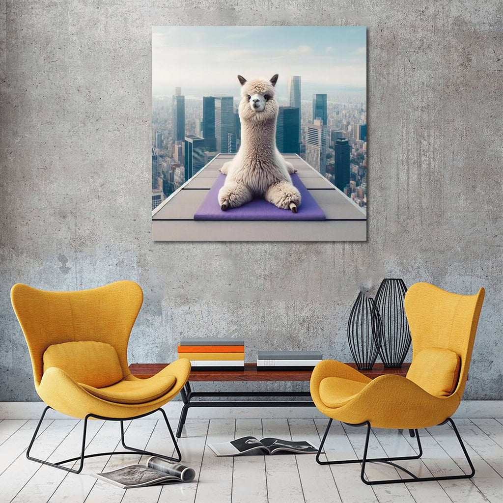 Yoga Alpaca on the Roof of a Skyscraper: Creative Decor for Your Space