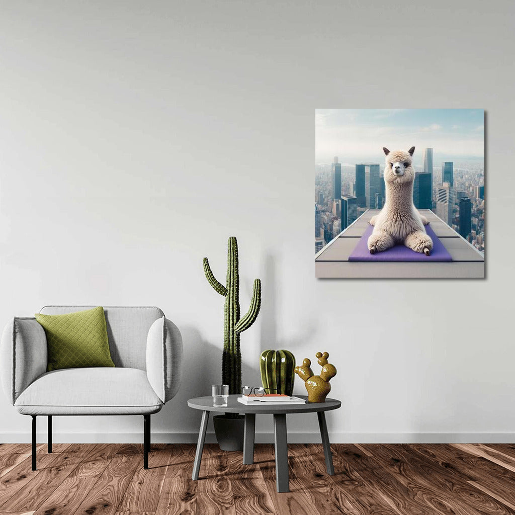 Yoga Alpaca on the Roof of a Skyscraper: Creative Decor for Your Space