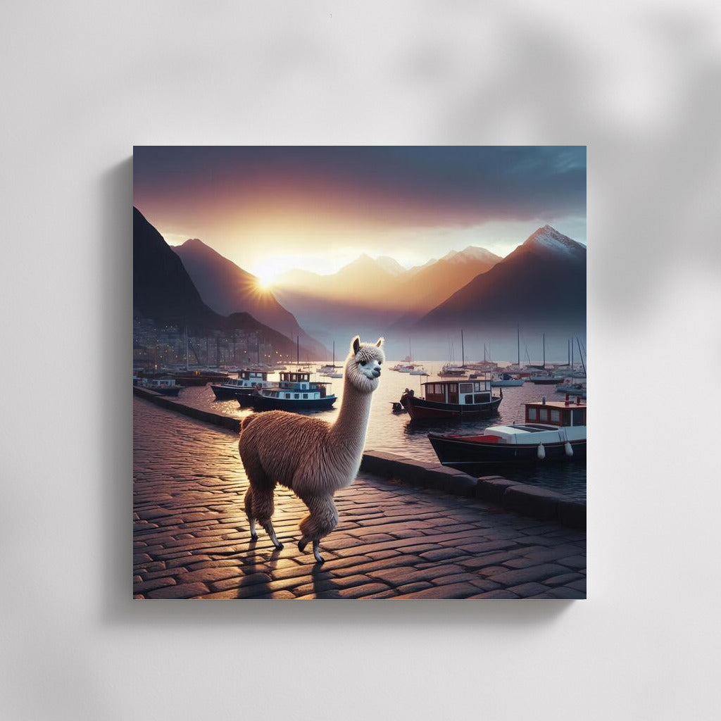 Alpaca Sunset Walk on the Embankment: Magic of the Evening