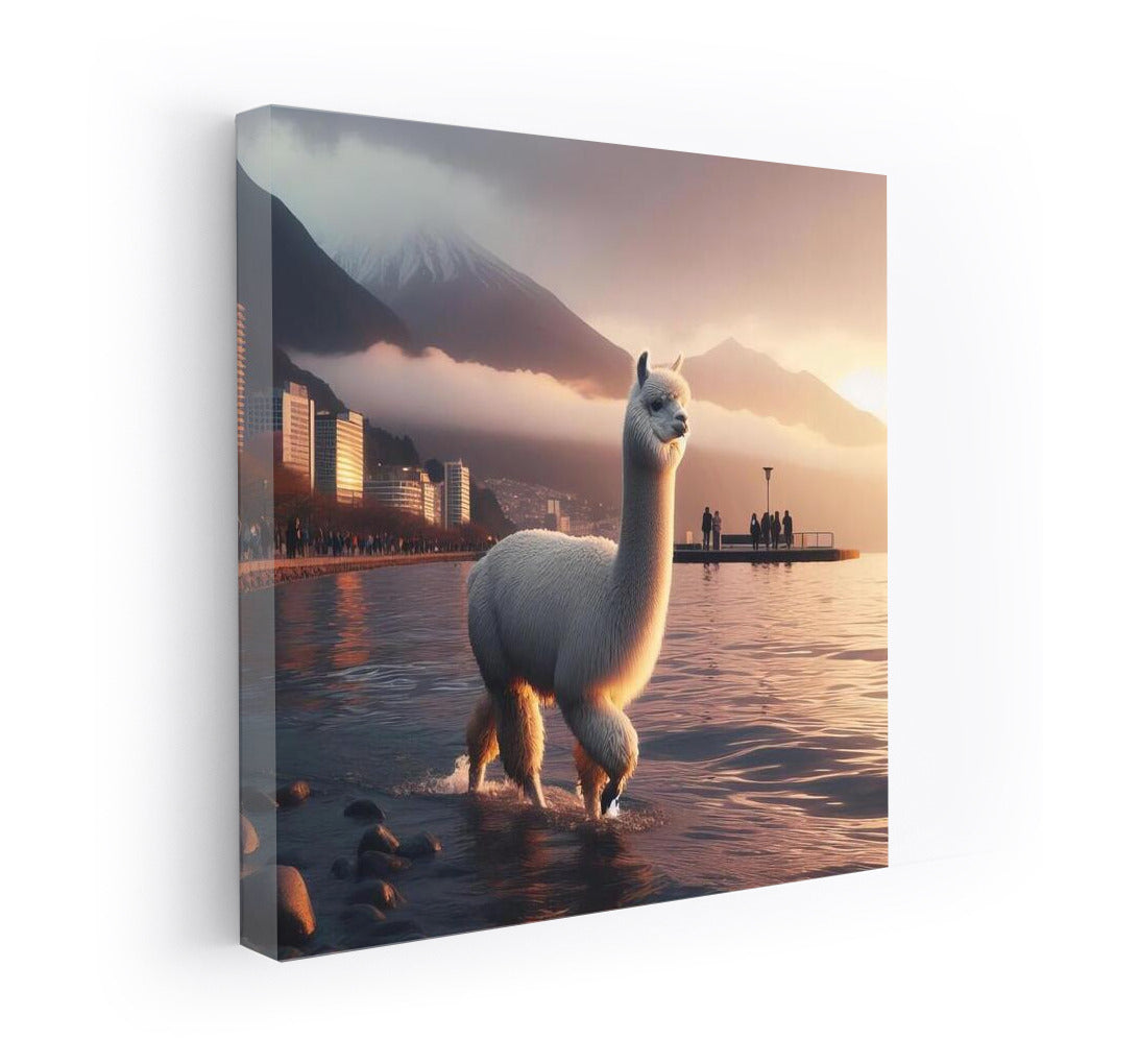 An Alpaca's Evening Walk Along the Embankment: Tranquility and Mystery in Your Interior
