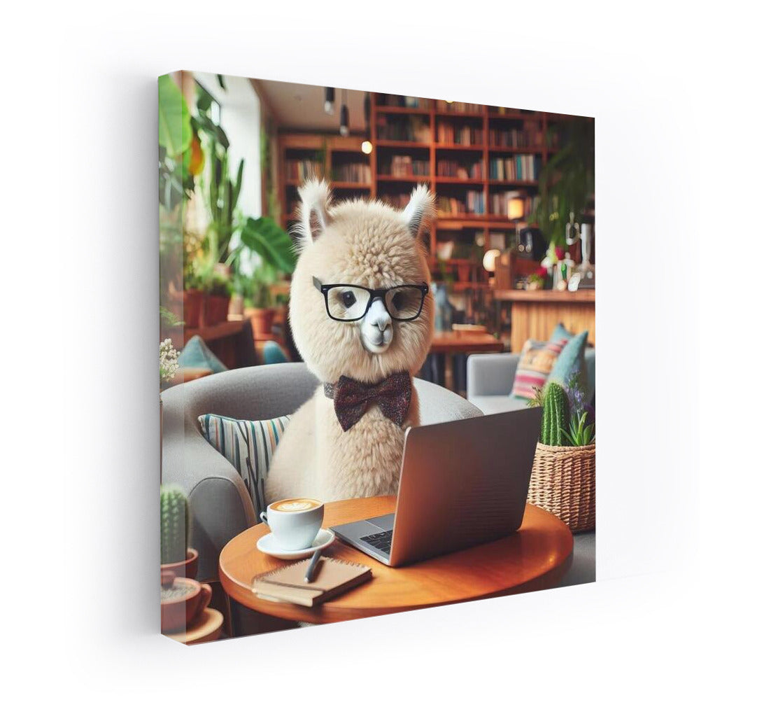 Alpaca in the Cafe: Working with a Laptop for a Cozy Atmosphere