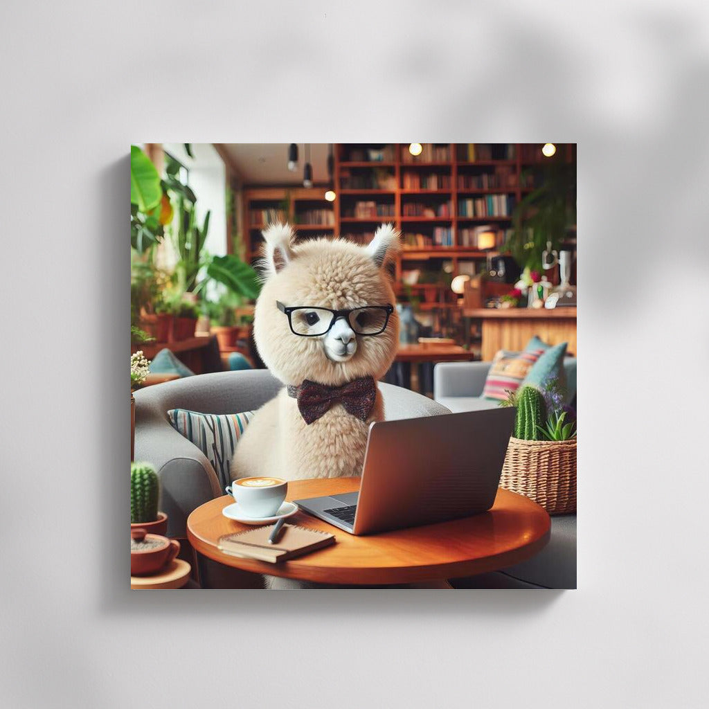 Alpaca in the Cafe: Working with a Laptop for a Cozy Atmosphere