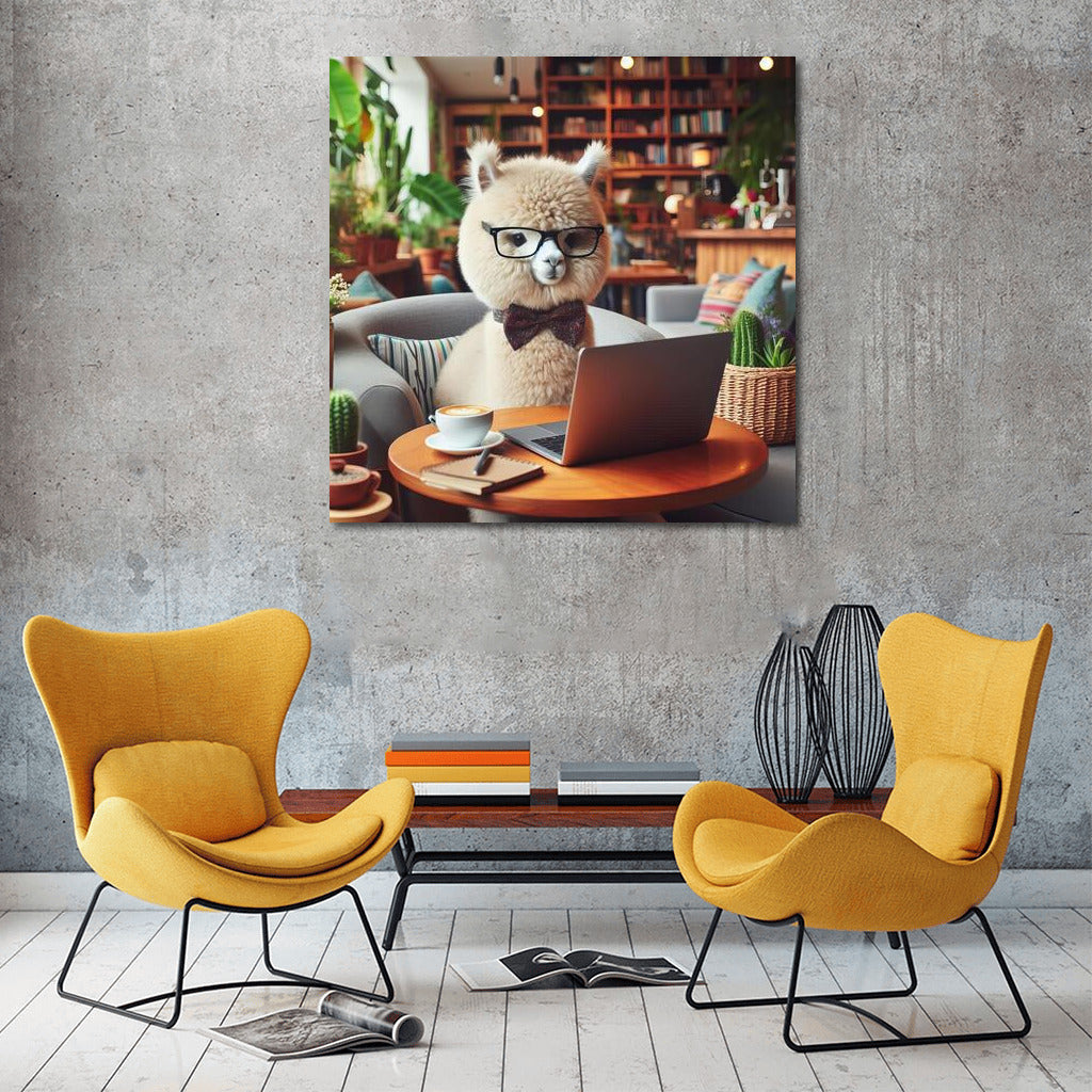 Alpaca in the Cafe: Working with a Laptop for a Cozy Atmosphere