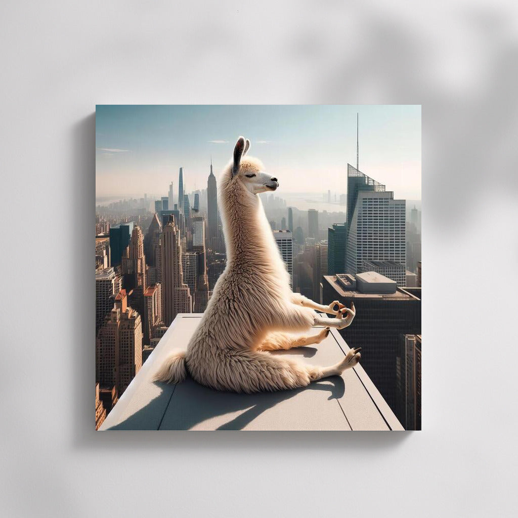 Yoga Lama on the Roof of a Skyscraper: Relax with Humor