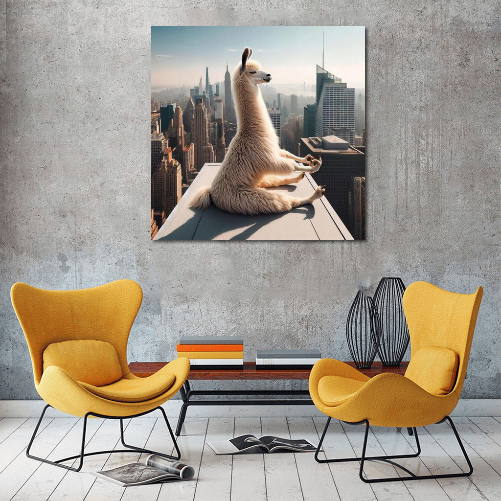 Yoga Lama on the Roof of a Skyscraper: Relax with Humor